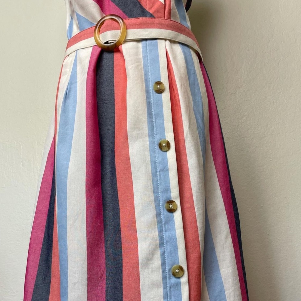 EUC - Multicolor striped Button Front Dress - Picture 4 of 10